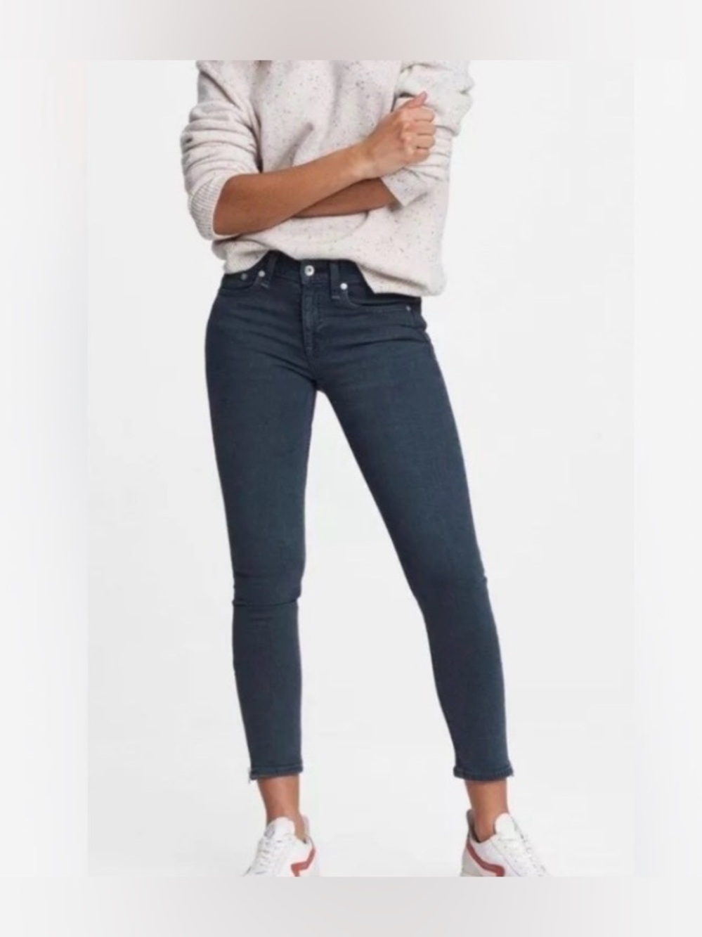 rag & bone Skinny Jeans MINNA Gray Size 25 Ankle Zip Stretch Denim